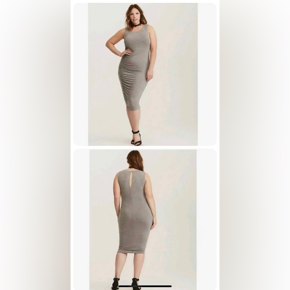 Torrid side cinch jersey knit body on dress